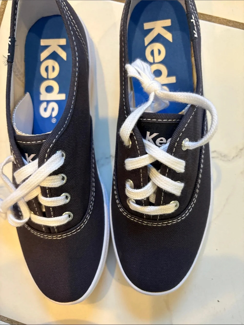 Women’s Keds Classic Champion Navy Canvas Lace-Up Sneakers - NIB size 5